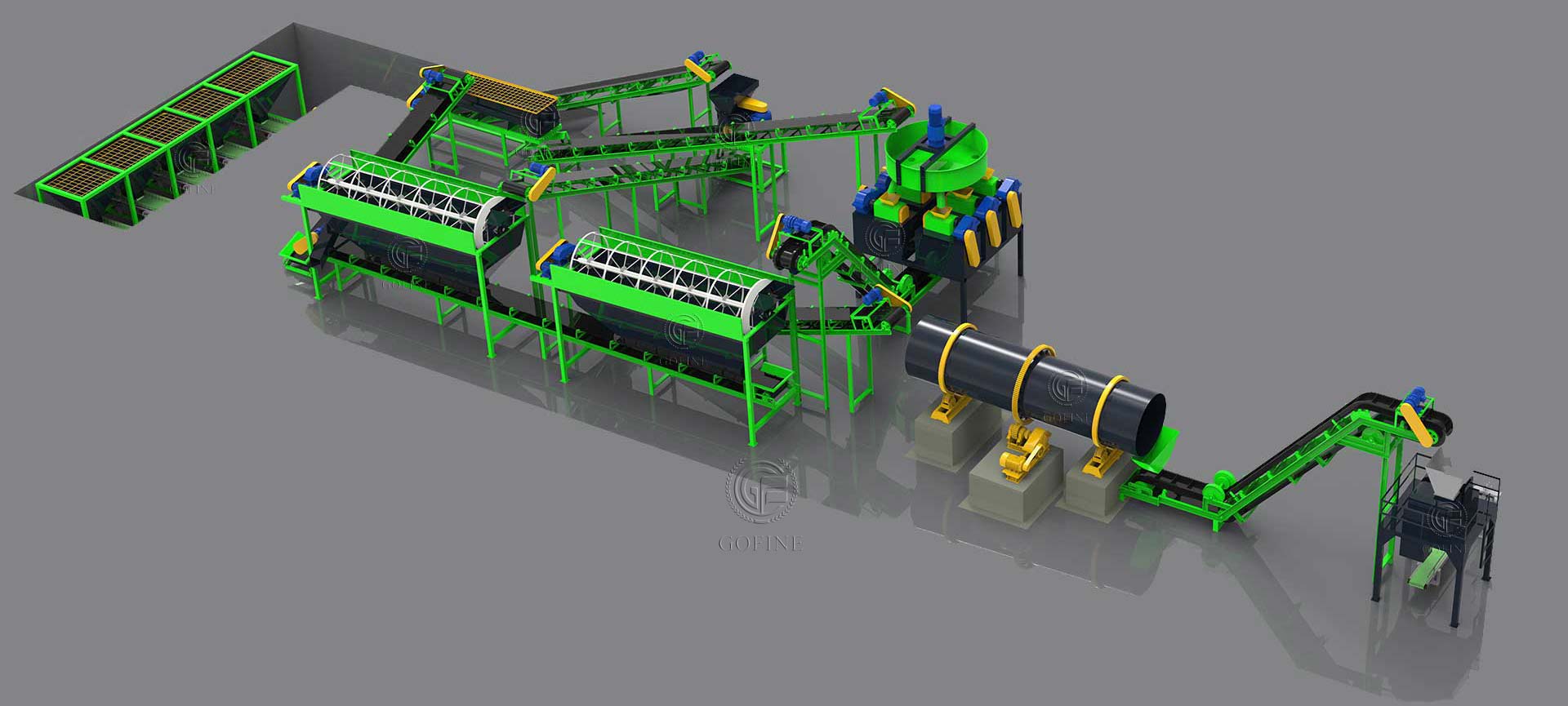 Compound fertilizer granulation production line