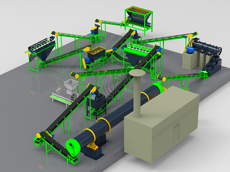 Organic fertilizer granulation production line
